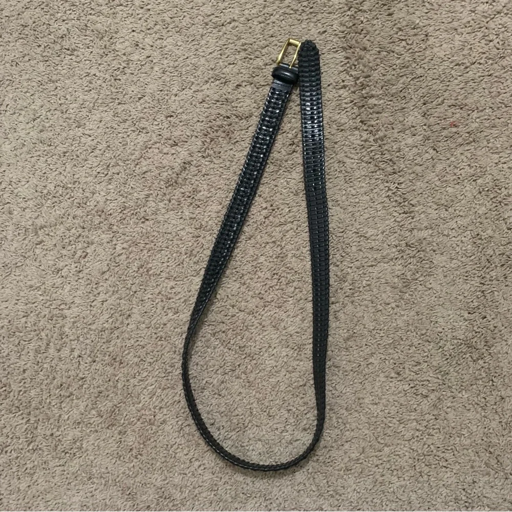 Men’s Genuine Leather Braided Black Belt 42